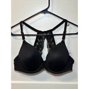 Soma Bra Women's 36C Black Embraceable Racerback Lace Underwired Padded NWT